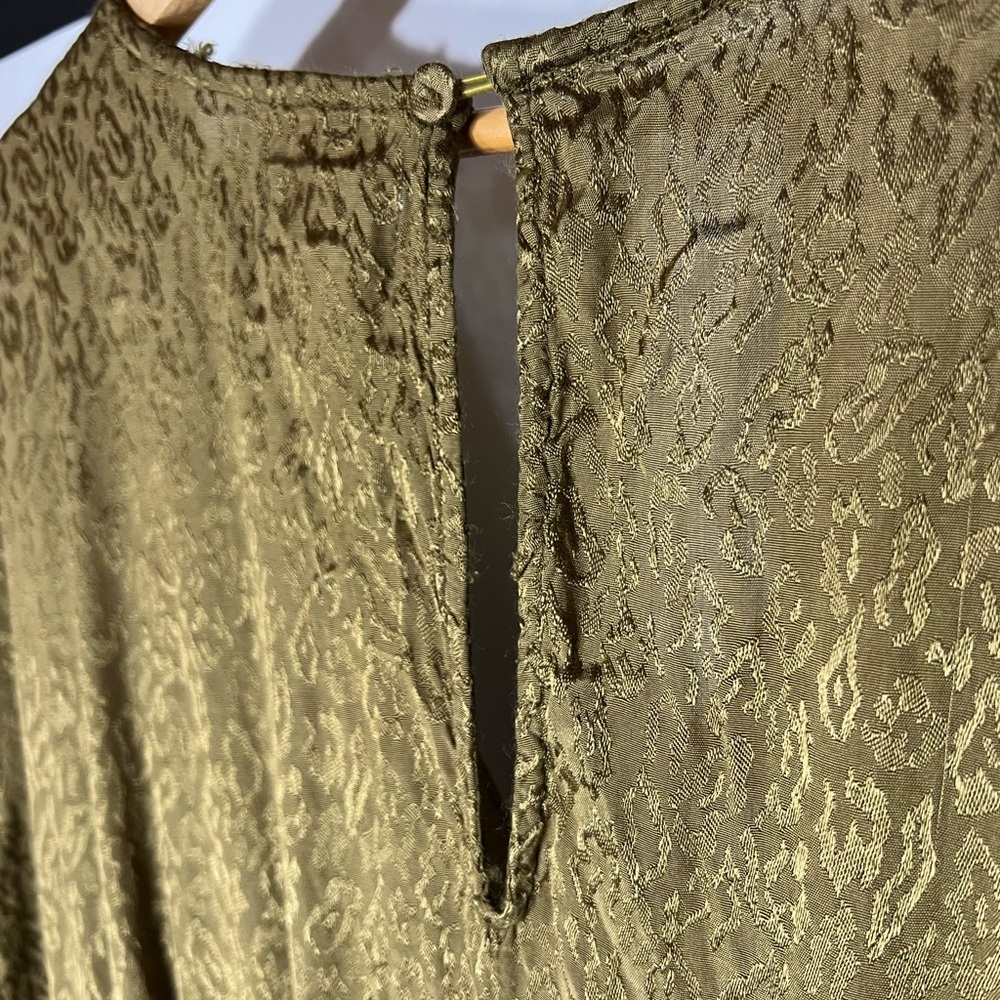 Anthropologie Maeve Olive Jacqueline Jacquard Jumpsuit - Picture 5 of 7